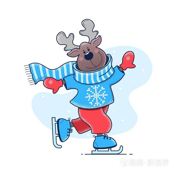 鹿骑在溜冰场上