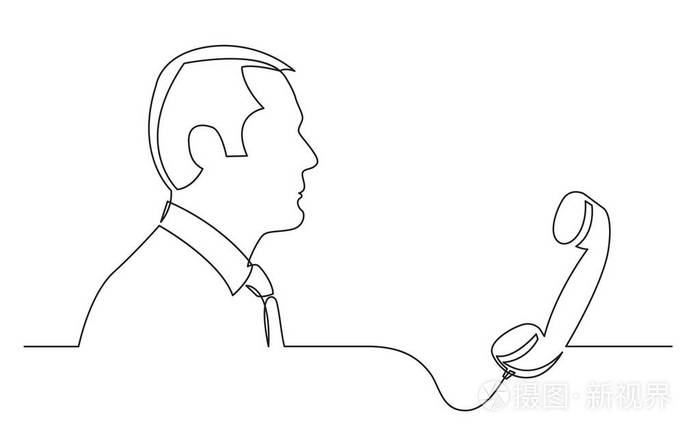 商人考虑打电话连续画线