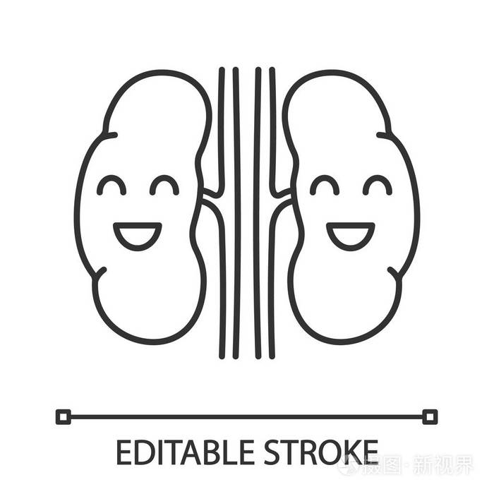 微笑的人肾线性图标.插画-正版商用图片16cvp9-摄图新视界