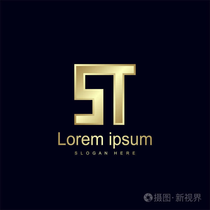 初始字母st标志模板矢量设计