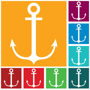 航海锚图标，符号或标志.