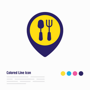 餐馆图标颜色的线的向量例证.