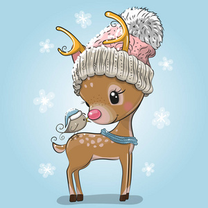 卡通帽子鹿图片