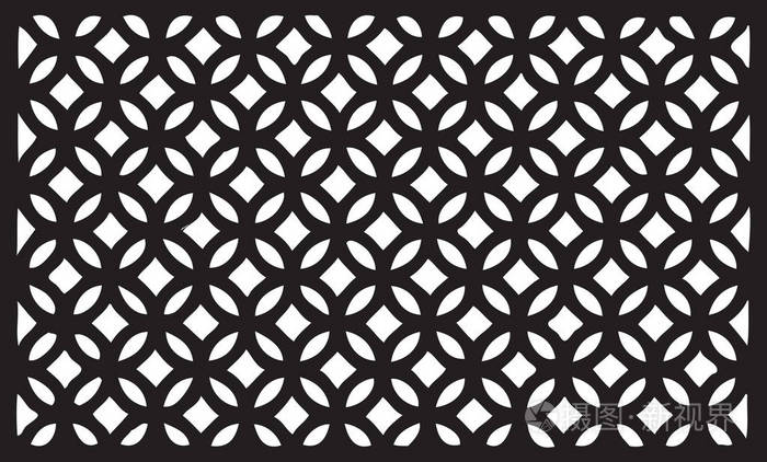 室外围栏装饰格栅段. 矢量图.