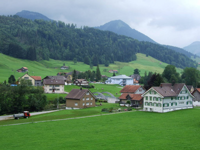 瑞士阿彭策尔奥塞尔罗登州的古老传统建筑和房屋
