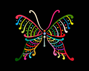 华丽的彩色蝴蝶为您的设计。 矢量插图