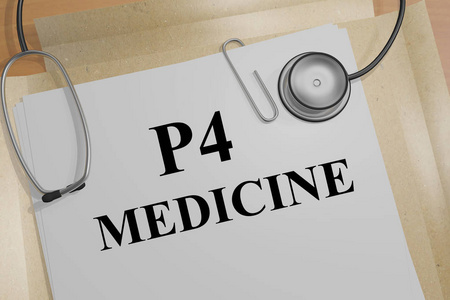 医疗文件中p4医学标题的三维插图