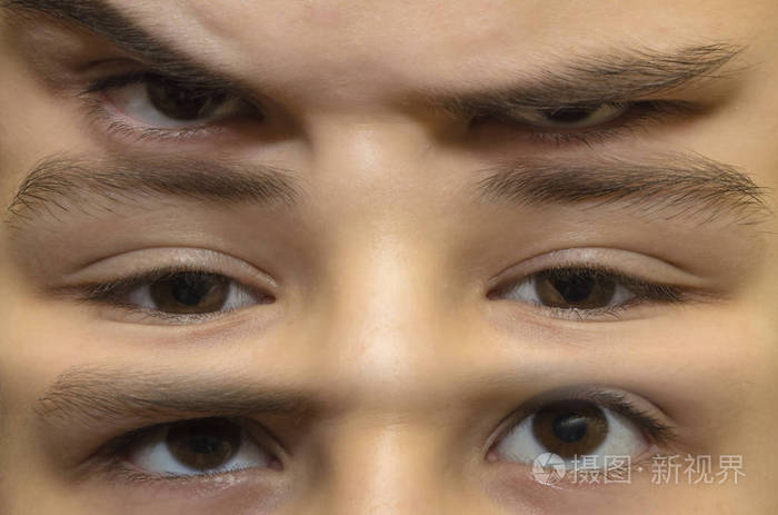 照片上不同版本的真实人类眼睛