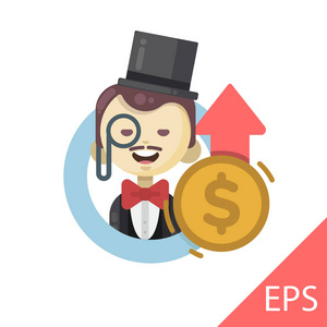 矢量现代线设计插图图标收入增长 利润丰厚的投资 财政增长 基金崞痧