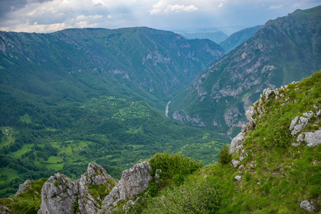 高山绿深峡谷全景