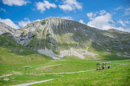 风景如画的普卢塔什山与雪山黑山