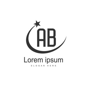 初始字母ab标志模板矢量设计照片