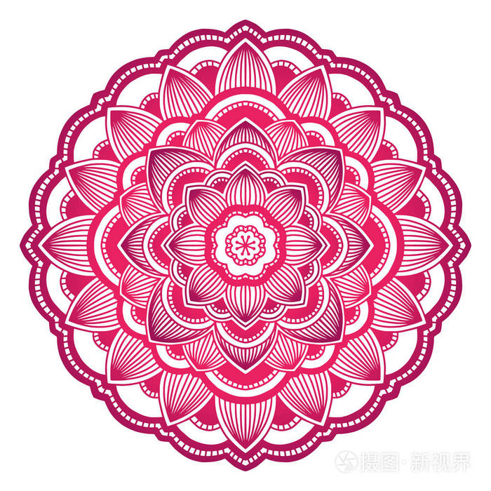 民族圆形装饰品.手绘印度主题.梅迪冥想瑜伽指甲花主题.