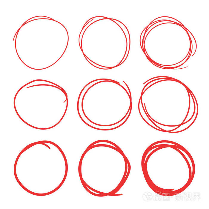 手绘无缝图案供设计使用. 矢量涂鸦圆圈. 抽象铅笔绘图. 艺术插图