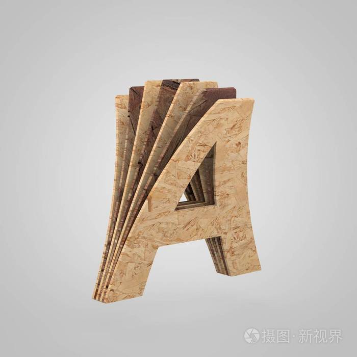 三维木字母大写三维渲染棋盘字体