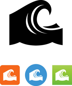 潮图潮汐波矢量图标照片