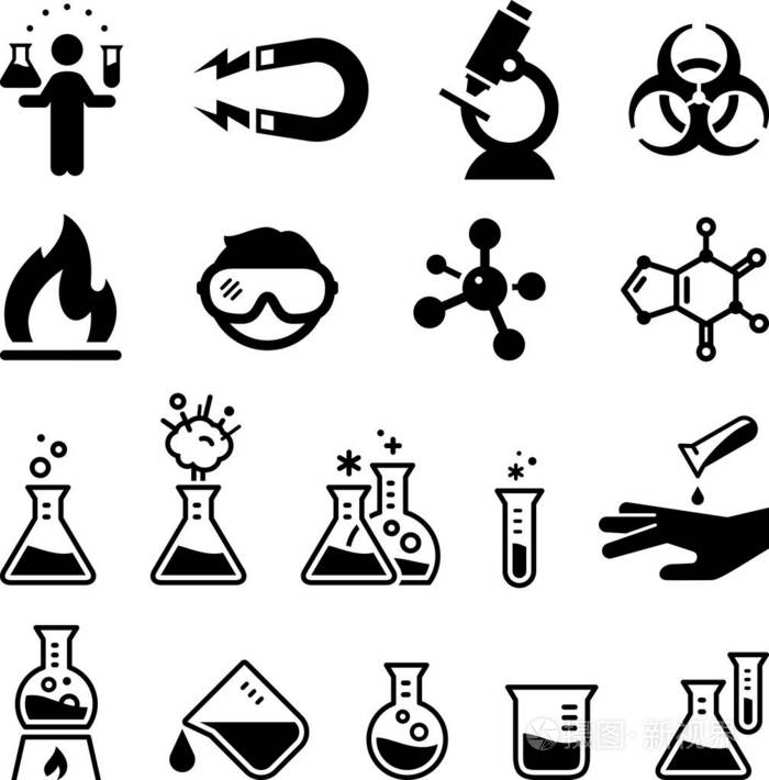 科学实验室和化学家矢量图标