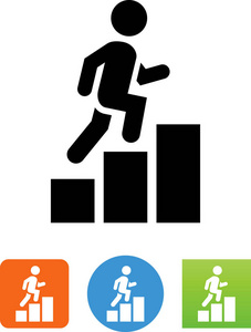 攀登职业道路矢量图标的人照片