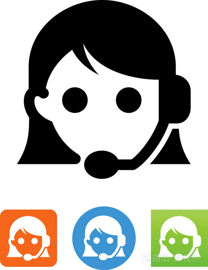 客户服务女性矢量图标