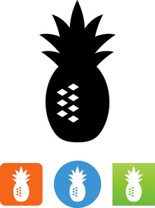 菠萝水果矢量图标图片
