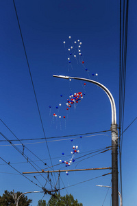 s festival. Bright balloons on a merry happy holiday.