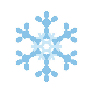 简单的雪花图标隔离在白色背景上。 雪花元素用于圣诞节冬季设计和新年装饰。 冰箱矢量符号或标志