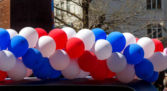 s festival. Bright balloons on a merry happy holiday.