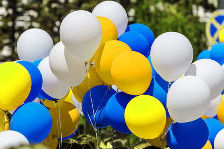 s festival. Bright balloons on a merry happy holiday.