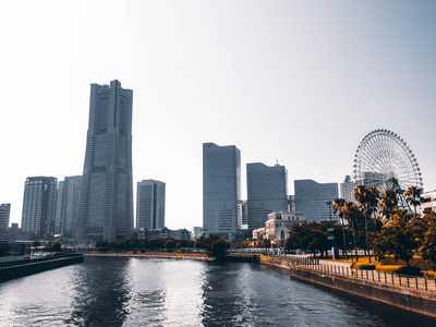 日本横滨天际线城市美丽的建筑