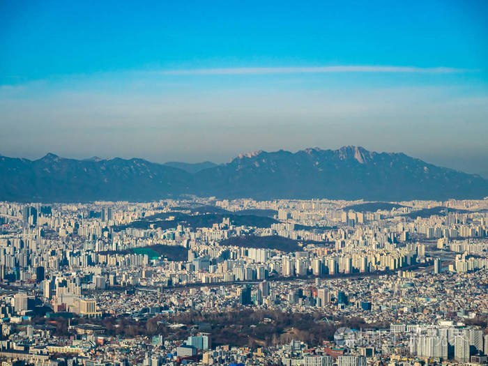 首尔建筑的美丽鸟瞰图