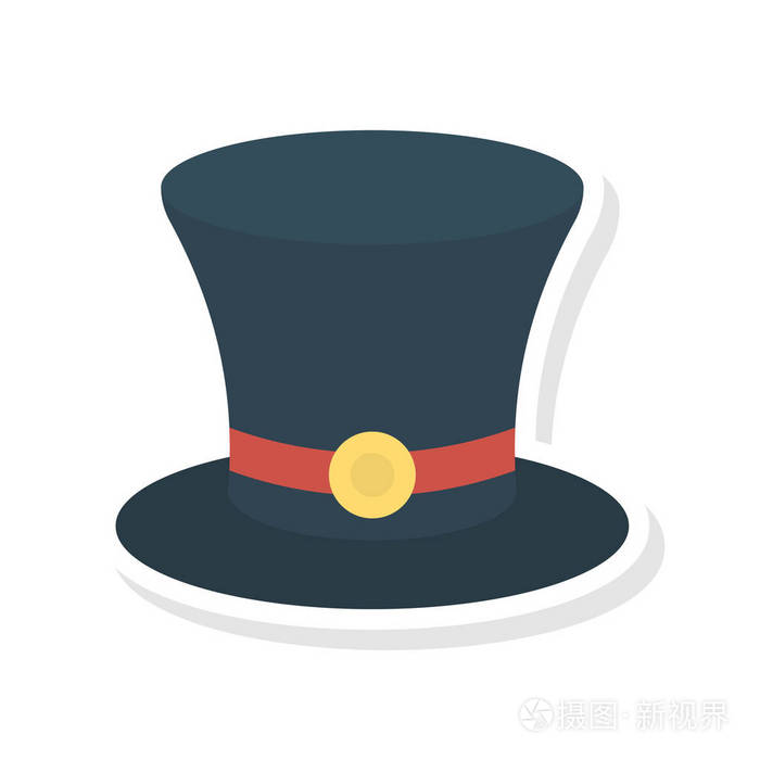 魔术马戏团帽子平面图标矢量插图插画-正版商用图片16et7l-摄图新视界