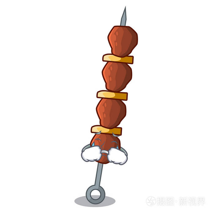 哭泣的鸡肉什什什串烧烤与烧焦矢量插图插画-正版商用图片16ez2c-摄图
