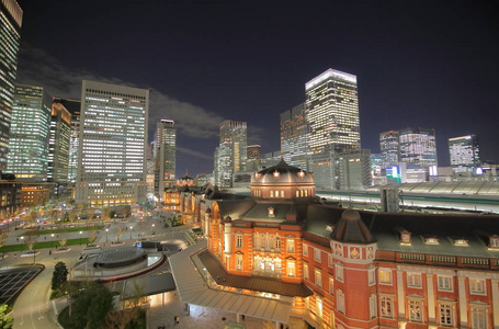 东京火车站夜景日本东京