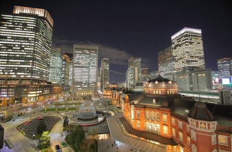 东京火车站夜景日本东京