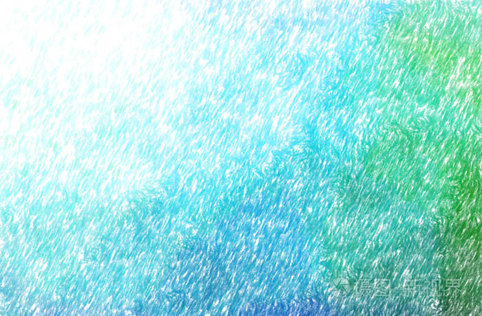 抽象绿色抽象彩色铅笔水平背景插图