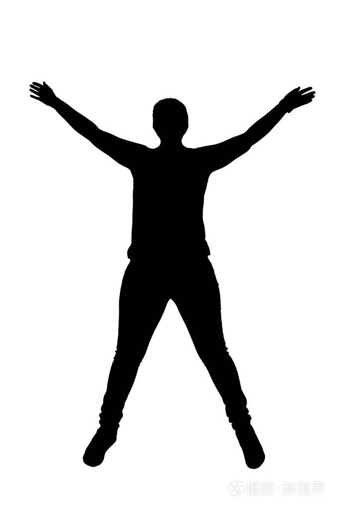 体操运动员做仰卧起坐呈黑白剪影