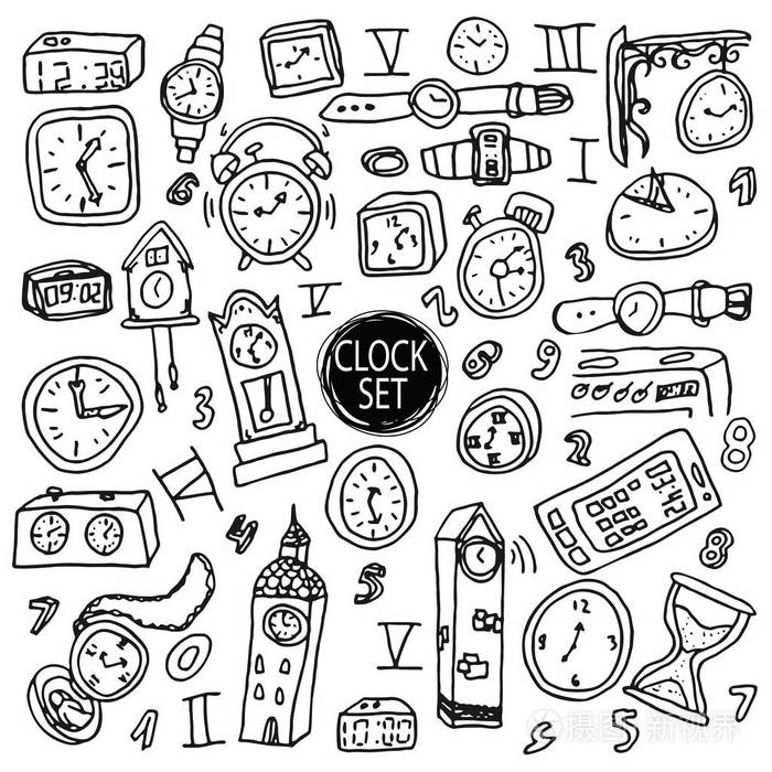 手绘一套钟表