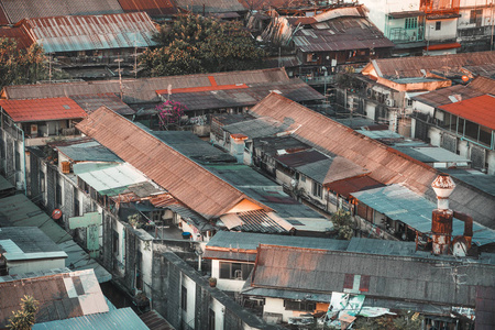 泰国曼谷贫困住宅区的建筑图片