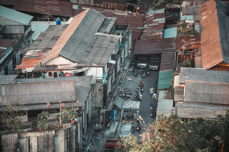 泰国曼谷贫困住宅区的建筑图片