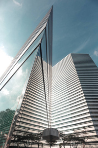 新加坡蓝天上的现代高楼大厦图片