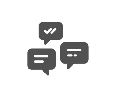 聊天消息图标。谈话或短信签名。交流符号。
