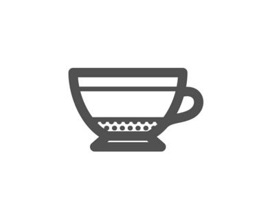 干卡布奇诺咖啡图标。热饮标志。饮料符号。