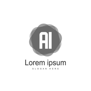 初始字母ai标志模板矢量设计照片