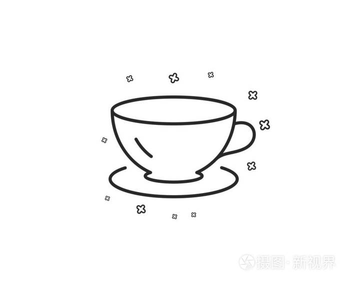 茶杯线条图标咖啡饮料标志新鲜饮料的象征