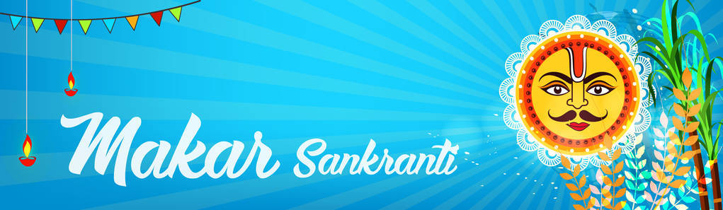 传统Makar Sankranti创意假日海报