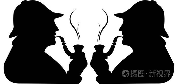 夏洛克·福尔摩斯的剪影插图