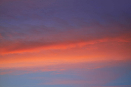 晚霞，云彩，橙色和蓝色