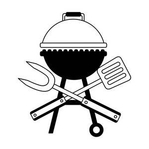 烧烤烤架铲子和叉子