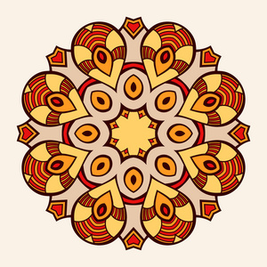 创意圆形装饰品.圆形对称图案.复古装饰元素.东方民族模式.