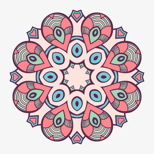 复古装饰元素.东方民族模式.奥斯曼图案.纹身设计.矢量彩色插图.照片